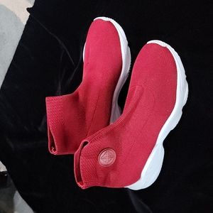 ANTONIO MELANI Red Knit Sock Sneakers with White Sole